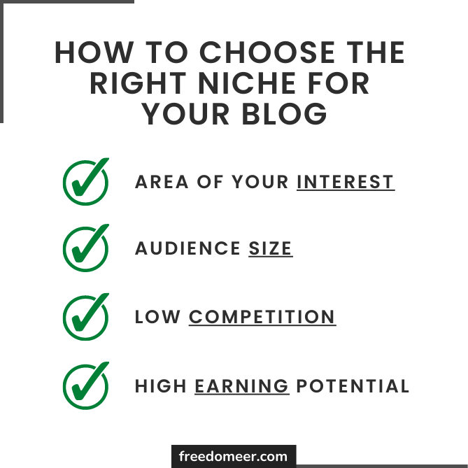 Choose the right niche checklist