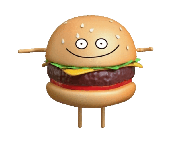 Funny burger sticker.