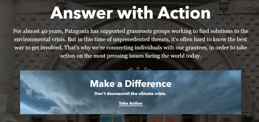 Patagonia "Answer with Action"