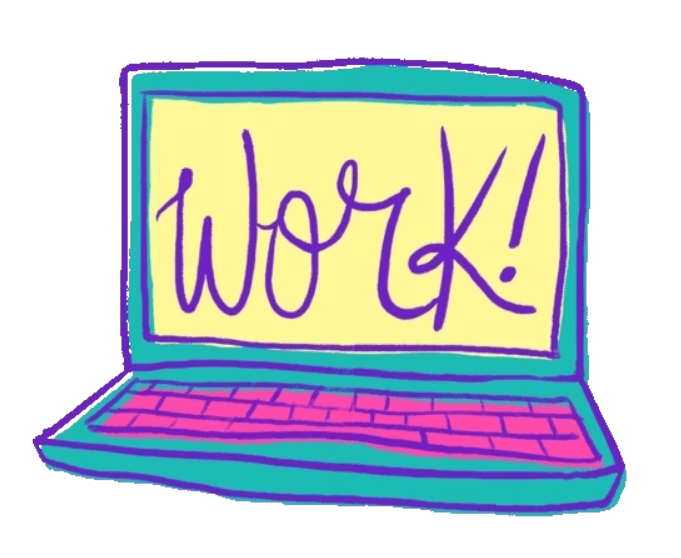 Laptop "work" sticker.